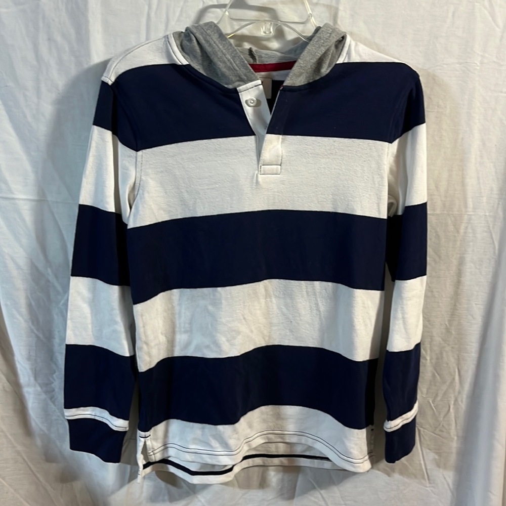 Boys hooded rugby shirt, size 14-16